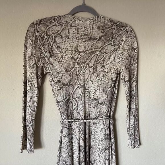 Reformation Jaz Tan Midi Dress Python Wrap Snake Size S - Picture 10 of 13